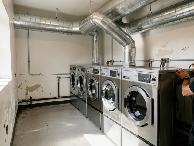 Grafton Dryer Vent Cleaning team performing large-scale commercial dryer vent cleaning in Grafton