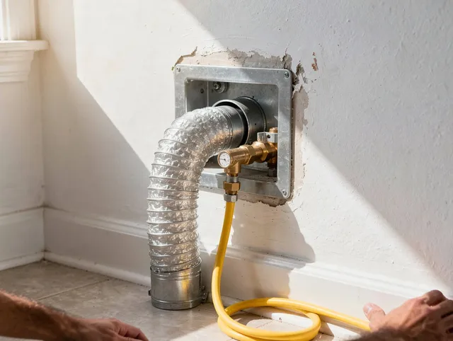 Grafton Dryer Vent Cleaning certified technician performing specialized gas dryer vent cleaning in Grafton